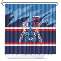 Slovenia Sport Fan Jersey Shower Curtain Broken Ice Style Patterns - Wonder Print Shop