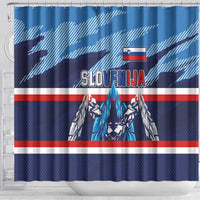 Slovenia Sport Fan Jersey Shower Curtain Broken Ice Style Patterns - Wonder Print Shop