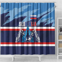 Slovenia Sport Fan Jersey Shower Curtain Broken Ice Style Patterns - Wonder Print Shop