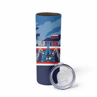 Custom Slovenia Sport Fan Jersey Skinny Tumbler Broken Ice Style Patterns - Wonder Print Shop