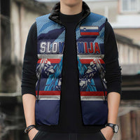 Custom Slovenia Sport Fan Jersey Sleeveless Puffer Jacket Broken Ice Style Patterns - Wonder Print Shop