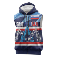 Custom Slovenia Sport Fan Jersey Sleeveless Zip Hoodie Broken Ice Style Patterns - Wonder Print Shop