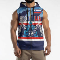 Custom Slovenia Sport Fan Jersey Sleeveless Zip Hoodie Broken Ice Style Patterns - Wonder Print Shop