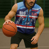 Custom Slovenia Sport Fan Jersey Sleeveless Zip Hoodie Broken Ice Style Patterns - Wonder Print Shop