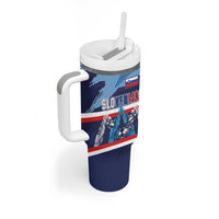 Custom Slovenia Sport Fan Jersey Tumbler With Handle Broken Ice Style Patterns - Wonder Print Shop