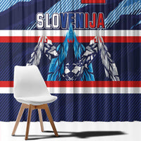 Slovenia Sport Fan Jersey Window Curtain Broken Ice Style Patterns - Wonder Print Shop