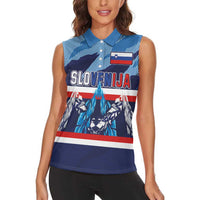 Custom Slovenia Sport Fan Jersey Women Sleeveless Polo Shirt Broken Ice Style Patterns - Wonder Print Shop