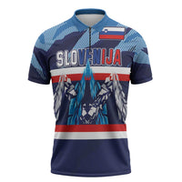 Custom Slovenia Sport Fan Jersey Zipper Polo Shirt Broken Ice Style Patterns - Wonder Print Shop