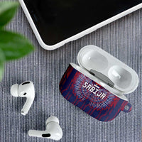 Serbia Sport Fan Jersey AirPods Case Eagle Wings with Sporty Stripes Style - Wonder Print Shop
