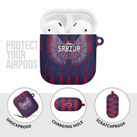 Serbia Sport Fan Jersey AirPods Case Eagle Wings with Sporty Stripes Style - Wonder Print Shop