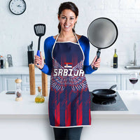 Serbia Sport Fan Jersey Apron Eagle Wings with Sporty Stripes Style - Wonder Print Shop