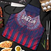 Serbia Sport Fan Jersey Apron Eagle Wings with Sporty Stripes Style - Wonder Print Shop