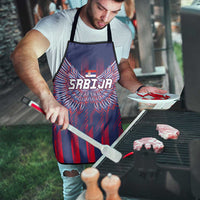 Serbia Sport Fan Jersey Apron Eagle Wings with Sporty Stripes Style - Wonder Print Shop