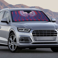 Serbia Sport Fan Jersey Auto Sun Shade Eagle Wings with Sporty Stripes Style - Wonder Print Shop
