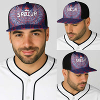 Serbia Sport Fan Jersey Baseball Net Cap Eagle Wings with Sporty Stripes Style - Wonder Print Shop