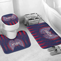 Serbia Sport Fan Jersey Bathroom Set Eagle Wings with Sporty Stripes Style - Wonder Print Shop
