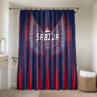 Serbia Sport Fan Jersey Bathroom Set Eagle Wings with Sporty Stripes Style - Wonder Print Shop