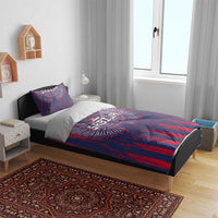 Serbia Sport Fan Jersey Bedding Set Eagle Wings with Sporty Stripes Style - Wonder Print Shop
