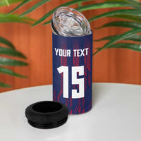 Custom Serbia Sport Fan Jersey 4 in 1 Can Cooler Tumbler Eagle Wings with Sporty Stripes Style - Wonder Print Shop