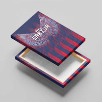 Serbia Sport Fan Jersey Canvas Wall Art Eagle Wings with Sporty Stripes Style - Wonder Print Shop