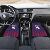 Serbia Sport Fan Jersey Car Mats Eagle Wings with Sporty Stripes Style - Wonder Print Shop
