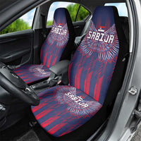 Serbia Sport Fan Jersey Car Seat Cover Eagle Wings with Sporty Stripes Style - Wonder Print Shop