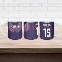 Custom Serbia Sport Fan Jersey Ceramic Mug Eagle Wings with Sporty Stripes Style - Wonder Print Shop