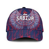 Serbia Sport Fan Jersey Classic Cap Eagle Wings with Sporty Stripes Style - Wonder Print Shop