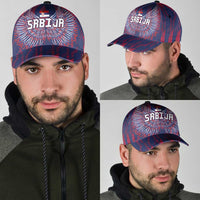 Serbia Sport Fan Jersey Classic Cap Eagle Wings with Sporty Stripes Style - Wonder Print Shop