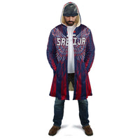 Custom Serbia Sport Fan Jersey Cloak Eagle Wings with Sporty Stripes Style - Wonder Print Shop