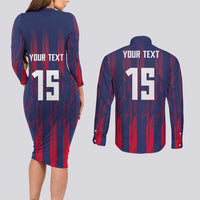 Custom Serbia Sport Fan Jersey Couples Matching Long Sleeve Bodycon Dress and Long Sleeve Button Shirt Eagle Wings with Sporty Stripes Style - Wonder Print Shop
