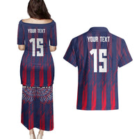 Custom Serbia Sport Fan Jersey Couples Matching Puletasi and Hawaiian Shirt Eagle Wings with Sporty Stripes Style - Wonder Print Shop
