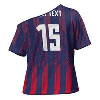 Custom Serbia Sport Fan Jersey Cross Shoulder Shirt Eagle Wings with Sporty Stripes Style - Wonder Print Shop