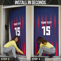 Serbia Sport Fan Jersey Door Cover Eagle Wings with Sporty Stripes Style - Wonder Print Shop