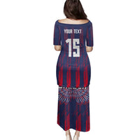 Custom Serbia Sport Fan Jersey Family Matching Puletasi and Hawaiian Shirt Eagle Wings with Sporty Stripes Style - Wonder Print Shop