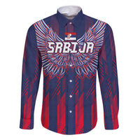Custom Serbia Sport Fan Jersey Family Matching Summer Maxi Dress and Hawaiian Shirt Eagle Wings with Sporty Stripes Style - Wonder Print Shop