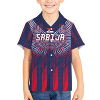 Custom Serbia Sport Fan Jersey Family Matching Tank Maxi Dress and Hawaiian Shirt Eagle Wings with Sporty Stripes Style - Wonder Print Shop