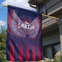 Serbia Sport Fan Jersey Garden Flag Eagle Wings with Sporty Stripes Style - Wonder Print Shop