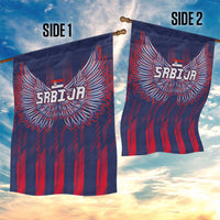 Serbia Sport Fan Jersey Garden Flag Eagle Wings with Sporty Stripes Style - Wonder Print Shop