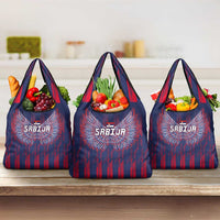 Serbia Sport Fan Jersey Grocery Bag Eagle Wings with Sporty Stripes Style - Wonder Print Shop