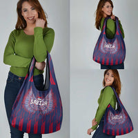 Serbia Sport Fan Jersey Grocery Bag Eagle Wings with Sporty Stripes Style - Wonder Print Shop