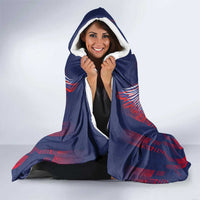 Serbia Sport Fan Jersey Hooded Blanket Eagle Wings with Sporty Stripes Style - Wonder Print Shop