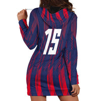 Custom Serbia Sport Fan Jersey Hoodie Dress Eagle Wings with Sporty Stripes Style - Wonder Print Shop