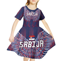 Custom Serbia Sport Fan Jersey Kid Short Sleeve Dress Eagle Wings with Sporty Stripes Style - Wonder Print Shop