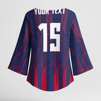Custom Serbia Sport Fan Jersey Kimono Sleeve Blouse Eagle Wings with Sporty Stripes Style - Wonder Print Shop