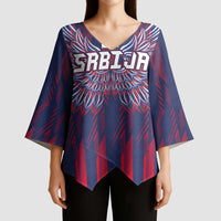 Custom Serbia Sport Fan Jersey Kimono Sleeve Blouse Eagle Wings with Sporty Stripes Style - Wonder Print Shop