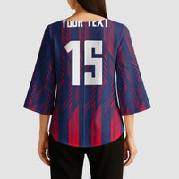 Custom Serbia Sport Fan Jersey Kimono Sleeve Blouse Eagle Wings with Sporty Stripes Style - Wonder Print Shop