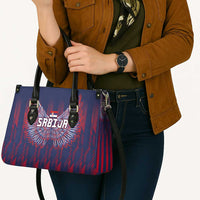 Serbia Sport Fan Jersey Leather Bag Eagle Wings with Sporty Stripes Style - Wonder Print Shop