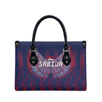 Serbia Sport Fan Jersey Leather Bag Eagle Wings with Sporty Stripes Style - Wonder Print Shop