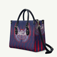 Serbia Sport Fan Jersey Leather Bag Eagle Wings with Sporty Stripes Style - Wonder Print Shop